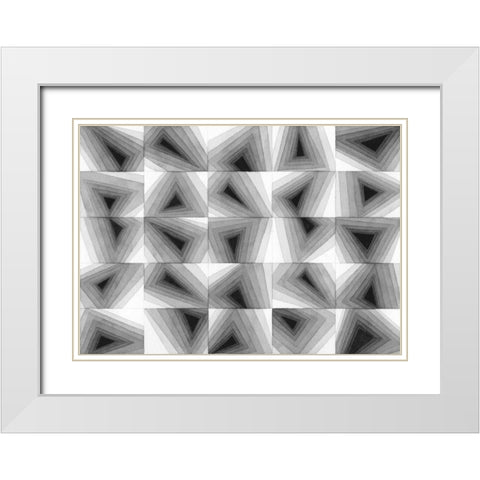 Gradient Grays I White Modern Wood Framed Art Print with Double Matting by Galapon, Nikki