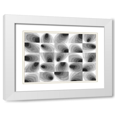 Gradient Grays II White Modern Wood Framed Art Print with Double Matting by Galapon, Nikki