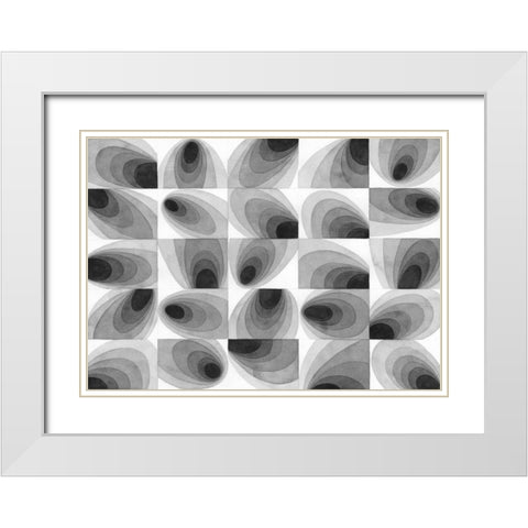 Gradient Grays II White Modern Wood Framed Art Print with Double Matting by Galapon, Nikki