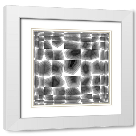 Gradient Grays III White Modern Wood Framed Art Print with Double Matting by Galapon, Nikki