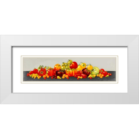 Tomato Display White Modern Wood Framed Art Print with Double Matting by Miller, Dianne