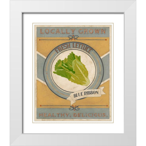 Vintage Produce Sign IV White Modern Wood Framed Art Print with Double Matting by Vess, June Erica