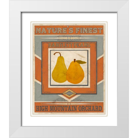 Vintage Produce Sign VII White Modern Wood Framed Art Print with Double Matting by Vess, June Erica