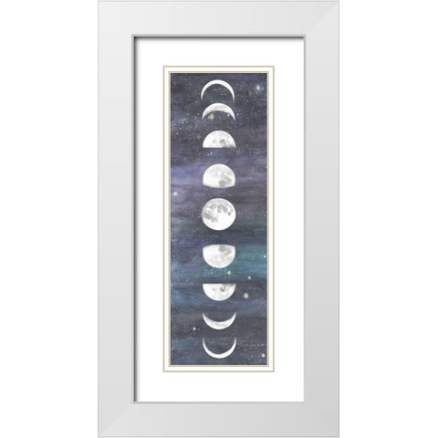 Moon Chart I White Modern Wood Framed Art Print with Double Matting by McCavitt, Naomi