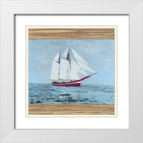 Seagrass Nautical I White Modern Wood Framed Art Print with Double Matting by McCavitt, Naomi