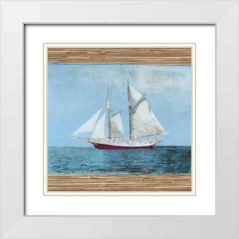 Seagrass Nautical II White Modern Wood Framed Art Print with Double Matting by McCavitt, Naomi