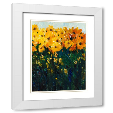 Color Spectrum Flowers II White Modern Wood Framed Art Print with Double Matting by OToole, Tim