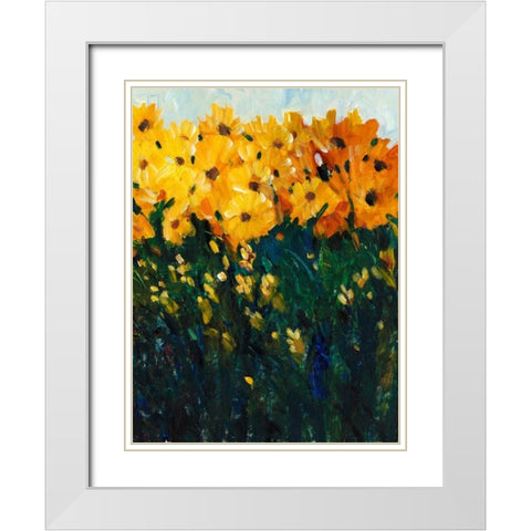 Color Spectrum Flowers II White Modern Wood Framed Art Print with Double Matting by OToole, Tim