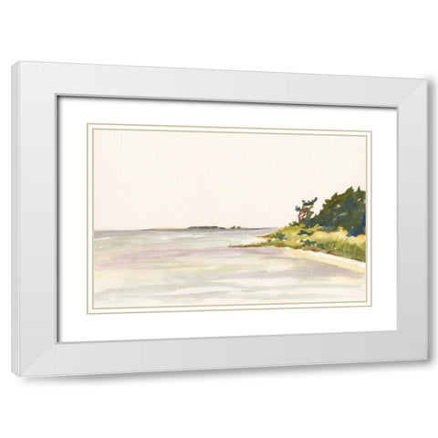 Solitary Coastline I White Modern Wood Framed Art Print with Double Matting by Miller, Dianne