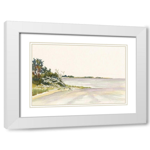 Solitary Coastline II White Modern Wood Framed Art Print with Double Matting by Miller, Dianne