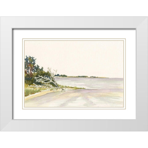 Solitary Coastline II White Modern Wood Framed Art Print with Double Matting by Miller, Dianne