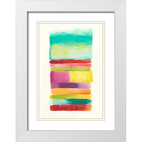 Layer Cake III White Modern Wood Framed Art Print with Double Matting by Vess, June Erica