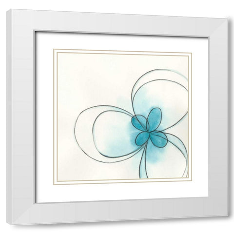 Floral Gesture II White Modern Wood Framed Art Print with Double Matting by Vess, June Erica