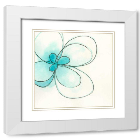 Floral Gesture III White Modern Wood Framed Art Print with Double Matting by Vess, June Erica