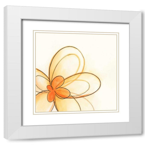 Floral Gesture IV White Modern Wood Framed Art Print with Double Matting by Vess, June Erica