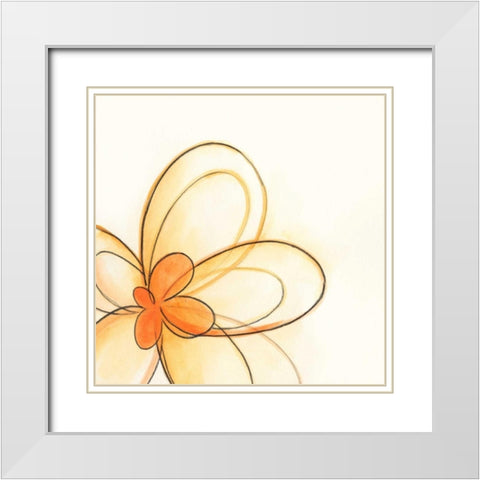 Floral Gesture IV White Modern Wood Framed Art Print with Double Matting by Vess, June Erica