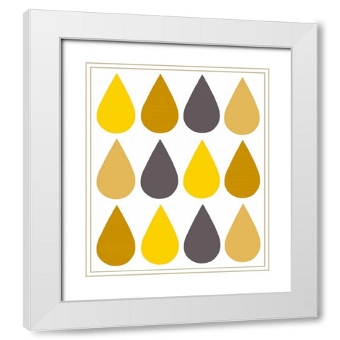 Raindrops II White Modern Wood Framed Art Print with Double Matting by Zarris, Chariklia