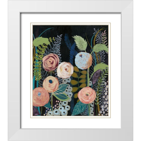 Diverging Blooms I White Modern Wood Framed Art Print with Double Matting by Popp, Grace