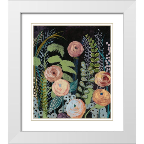 Diverging Blooms II White Modern Wood Framed Art Print with Double Matting by Popp, Grace