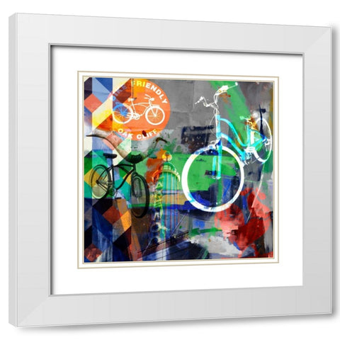 Lakewood Bikes - Dallas White Modern Wood Framed Art Print with Double Matting by Jasper, Sisa
