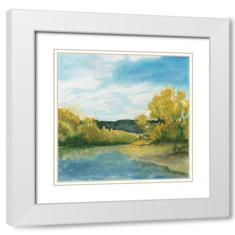 River Sketch II White Modern Wood Framed Art Print with Double Matting by Meagher, Megan