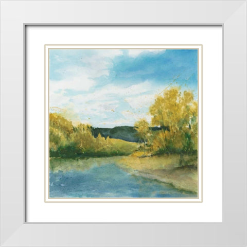 River Sketch II White Modern Wood Framed Art Print with Double Matting by Meagher, Megan