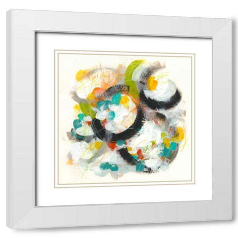 Circular Energy II White Modern Wood Framed Art Print with Double Matting by Vess, June Erica