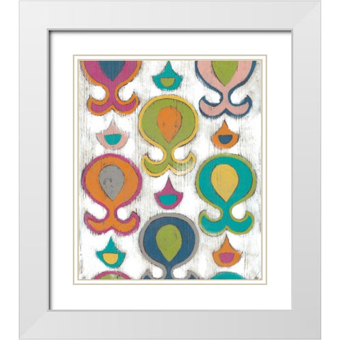 Be Happy II White Modern Wood Framed Art Print with Double Matting by Zarris, Chariklia