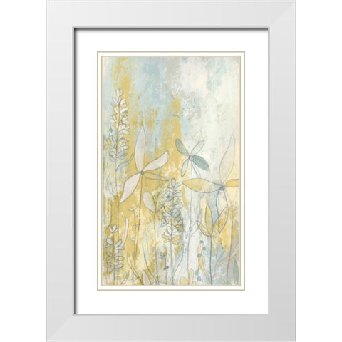 Meadow Fresco I White Modern Wood Framed Art Print with Double Matting by Vess, June Erica