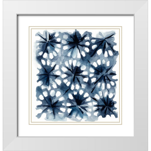 Indigo Study II White Modern Wood Framed Art Print with Double Matting by Zarris, Chariklia