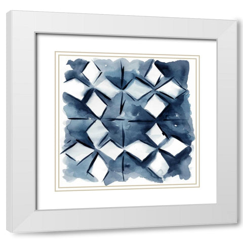 Indigo Study IV White Modern Wood Framed Art Print with Double Matting by Zarris, Chariklia