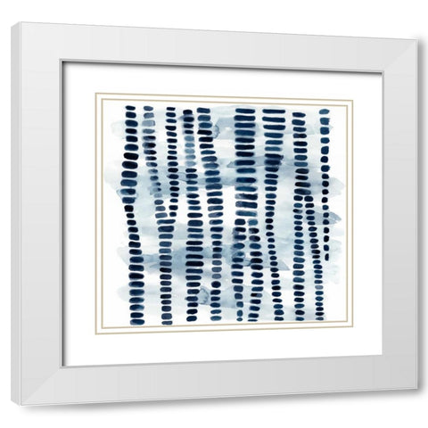 Indigo Study V White Modern Wood Framed Art Print with Double Matting by Zarris, Chariklia