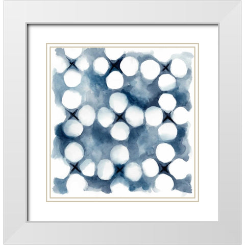 Indigo Study VI White Modern Wood Framed Art Print with Double Matting by Zarris, Chariklia