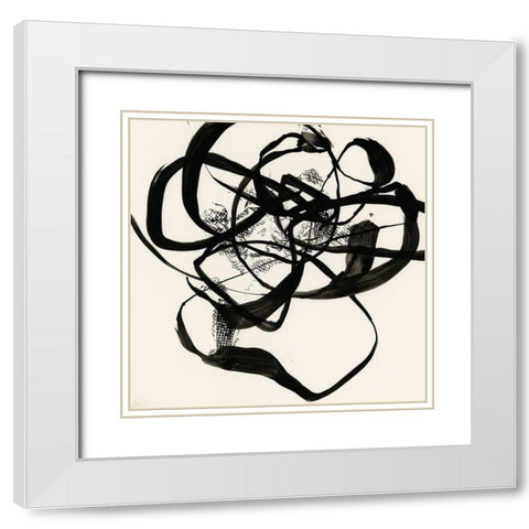 Sumi-E Abstract I White Modern Wood Framed Art Print with Double Matting by Goldberger, Jennifer