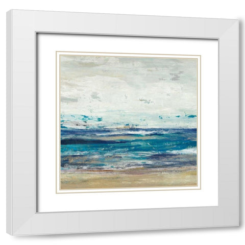 Indigo Horizon I White Modern Wood Framed Art Print with Double Matting by Studio W