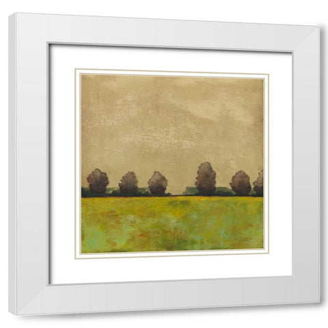 Treeline in the Field I White Modern Wood Framed Art Print with Double Matting by Altug, Mehmet