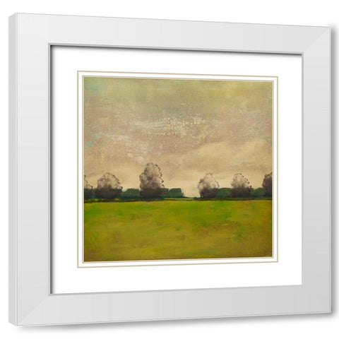 Treeline in the Field II White Modern Wood Framed Art Print with Double Matting by Altug, Mehmet