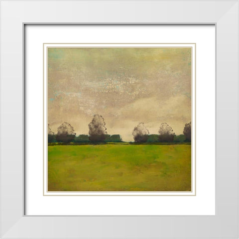 Treeline in the Field II White Modern Wood Framed Art Print with Double Matting by Altug, Mehmet