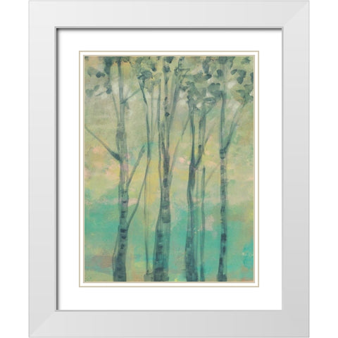 The Light in the Trees II White Modern Wood Framed Art Print with Double Matting by Goldberger, Jennifer