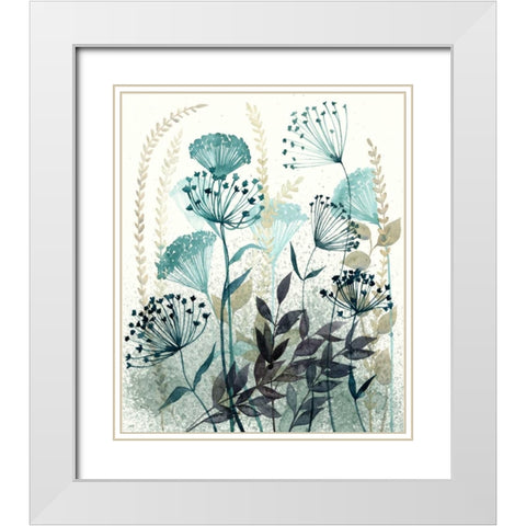 Allayed Floral I White Modern Wood Framed Art Print with Double Matting by Popp, Grace