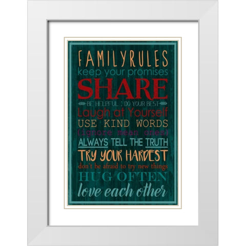 Spice Family Rules I White Modern Wood Framed Art Print with Double Matting by Popp, Grace