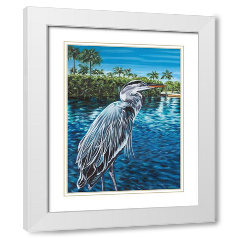 Peaceful Heron I White Modern Wood Framed Art Print with Double Matting by Vitaletti, Carolee