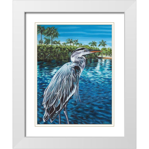 Peaceful Heron I White Modern Wood Framed Art Print with Double Matting by Vitaletti, Carolee