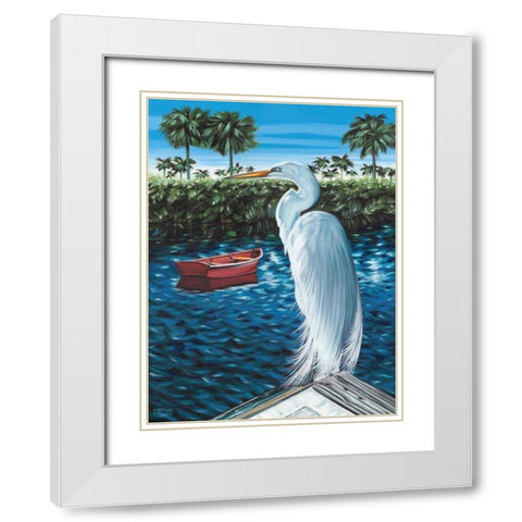 Peaceful Heron II White Modern Wood Framed Art Print with Double Matting by Vitaletti, Carolee