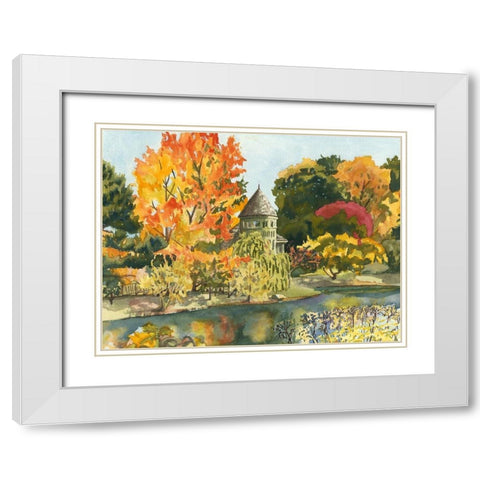 Custom Plein Air Garden II (ASH) White Modern Wood Framed Art Print with Double Matting by Miller, Dianne