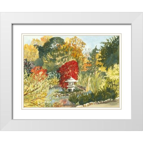 Custom Plein Air Garden III (ASH) White Modern Wood Framed Art Print with Double Matting by Miller, Dianne