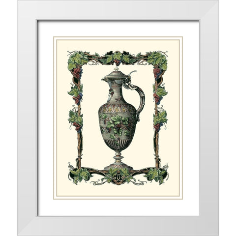 Wine Vessel II White Modern Wood Framed Art Print with Double Matting by Bookman, D.