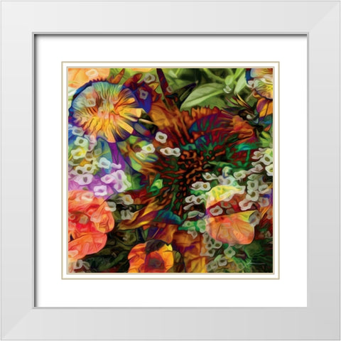 Embellished Eden Tile I White Modern Wood Framed Art Print with Double Matting by Burghardt, James