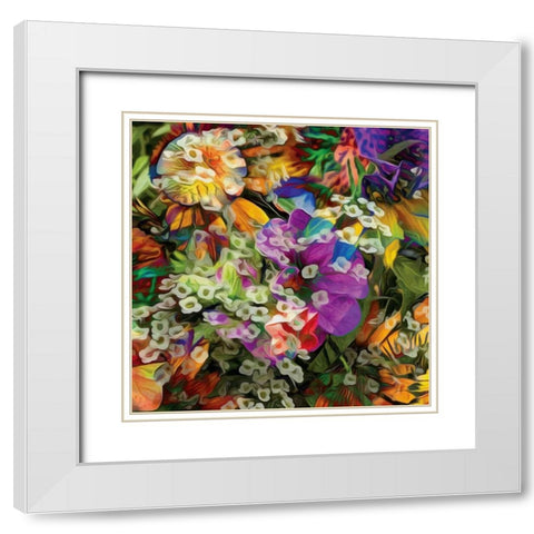 Embellished Eden Tile II White Modern Wood Framed Art Print with Double Matting by Burghardt, James