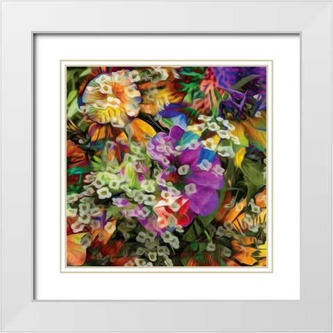 Embellished Eden Tile II White Modern Wood Framed Art Print with Double Matting by Burghardt, James